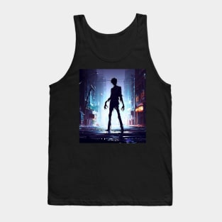 Spooky zombie in city Tank Top